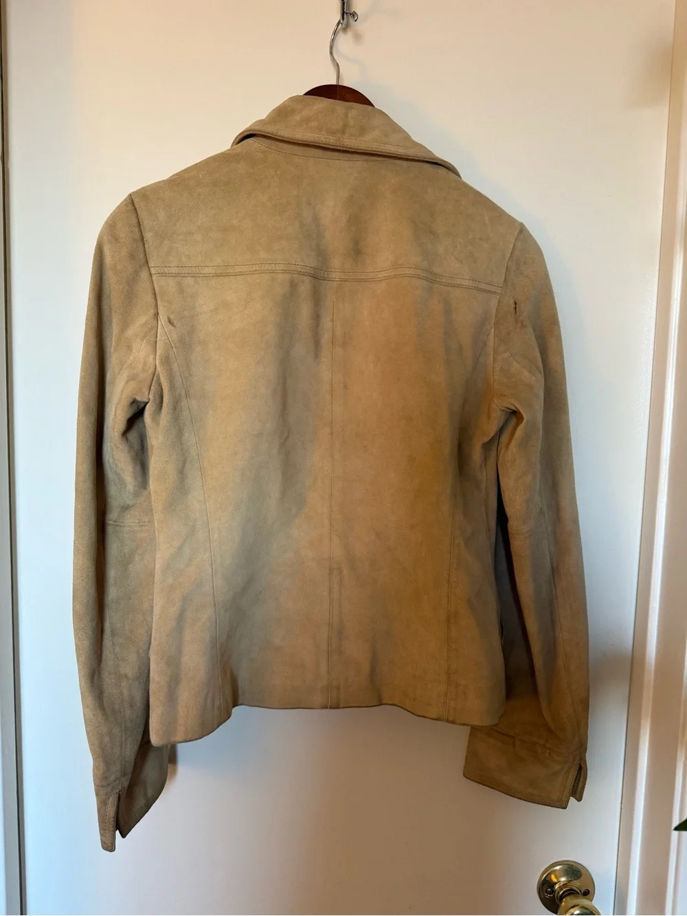 J.Crew Tan Suede Leather Zip Jacket XS Style 62065 Genuine Leather